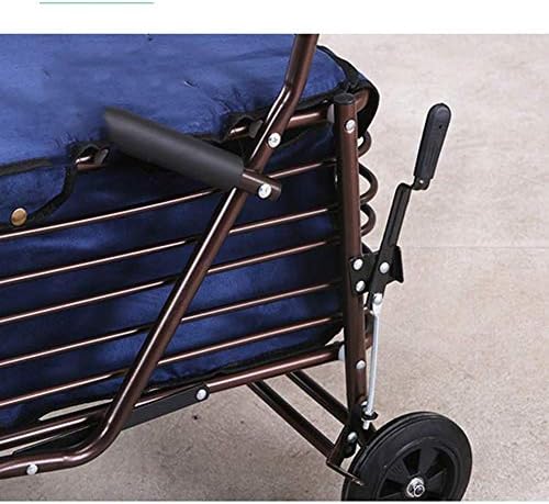 YGCBL İşlevli Taşınabilir El Kamyon, Trolleyshopping Arabası ile Koltuk Yaşlı Adam Alışveriş Sepeti Arabası Çelik Çerçeve Yüksek