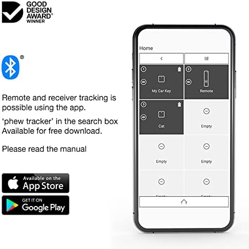 PHEW Bluetooth Tracker / Keys Finder, Ürün Bulucu (1-Pack, Beyaz) / 170ft (Uzaktan Alarm Bip, Yakın Bulmak ve Uzak Bulmak / iOS