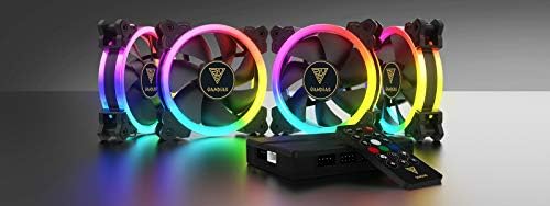 Zeus GAMDİAS RGB Bilgisayar Kasası Soğutma Fanları 120mm 4 Paket, Dört Sessiz Üç Halkalı PC Fanı, Adreslenebilir RGB Fan Göbeği