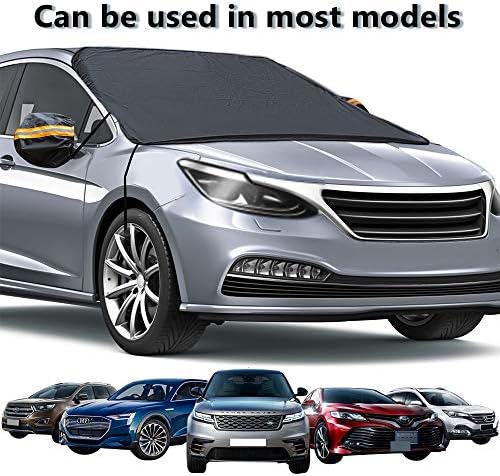 Yükseltme Araç Cam Kar Kapak Ayna Kapağı ile, 3 Katmanlar için Toz Rüzgar Geçirmez Arabalar ve SUV için(75x52 inç)