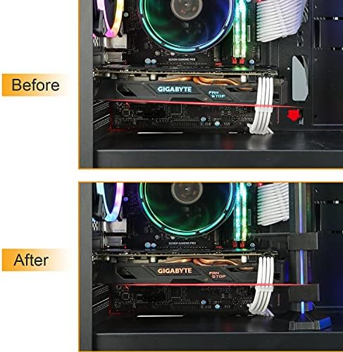 Vetroo Grafik Kartı GPU Brace Destek Video Kartı Sag Tutucu Kılıf Braketi Sag Tutucu w/ 5 V 3-Pin Adreslenebilir RGB (Siyah)