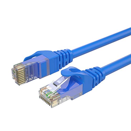 Cat6 Ethernet Kablosu (3 Feet 2 Paket) SHD Ağ Yama Kablosu UTP LAN Kablosu Bilgisayar Yama Kablosu-(Mavi / Siyah)