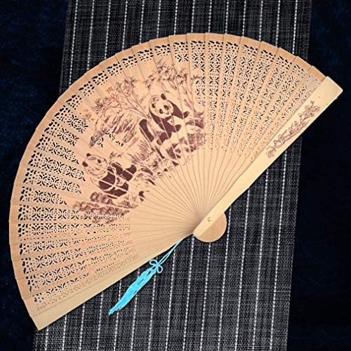 baotongle 6 adet Çin Sandal Ağacı Kokulu Ahşap Fan Ajur Dekoratif Katlanır Hayranları için Düğün Dekorasyon, doğum Günleri, ev