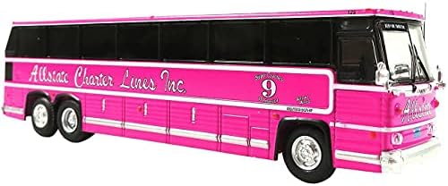 1980 MCI MC - 9 Crusader II Şehirlerarası Otobüs Otobüsü Pembe Allstate Charter Lines Inc. İkonik Replicas 87-0272 tarafından