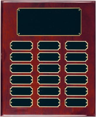 East Coast Trophies & Awards LLC 18 Plaka Perpetual Plak 10 1/2x 13 Ücretsiz Özel Gravür Kırmızı Piyano Finish ile Siyah Plakalar