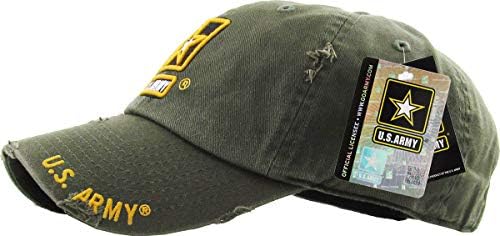 ABD Ordusu Resmi Lisanslı Premium Kalite Sadece Vintage Sıkıntılı Şapka Veteran Askeri Yıldız Beyzbol Şapkası