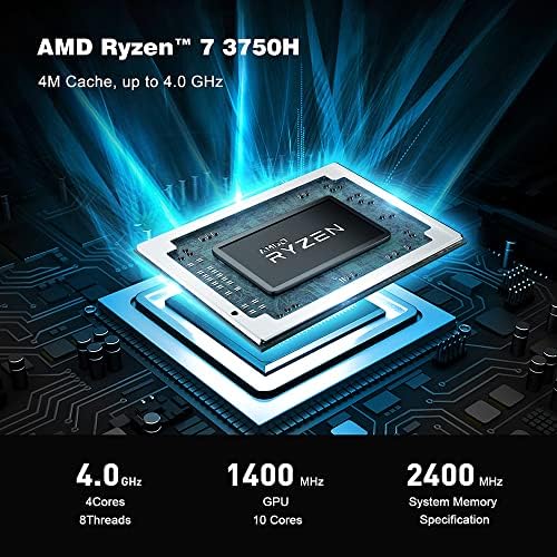 Beelink SER3 Mini PC AMD Ryzen 7 3750 H 4C / 8 T Windows 10 Pro Masaüstü Bilgisayar, 16 GB RAM + 512 GB SSD, Radeon RX Vega 10