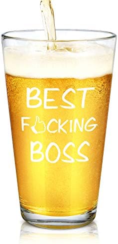 Modwnfy En İyi Patron Bira Bardağı, 15 Oz Patron Bira bardağı Erkekler Kadınlar için Patron Yemlik İş Arkadaşı Arkadaş Meslektaş,
