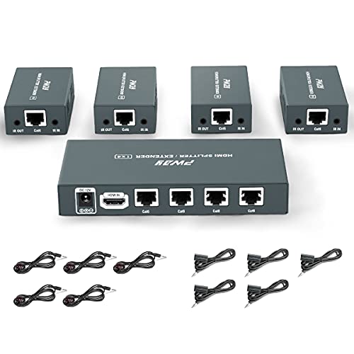 1x4 HDMI Extender Splitter Üzerinde Cat5e/Cat6 / Cat7 Ethernet Kablosu kadar 50 m / 165ft-EDID Yönetimi ve Çift Yönlü IR Uzaktan