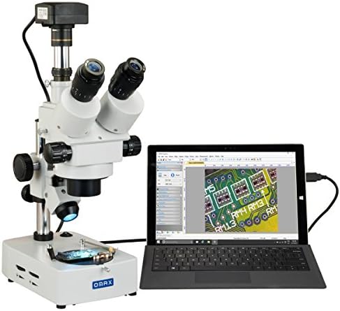 OMAX 3.5 X-90X USB3 18MP dijital Trinoküler Zoom Stereo Mikroskop Çift halojen ışık masa standı