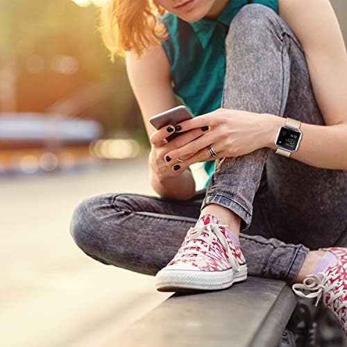 [3 Paket] Silikon Bantları ile Uyumlu Fitbit Blaze Bantları için Kadın Erkek, Yedek Spor Bileklik için Fitbit Blaze Akıllı Spor