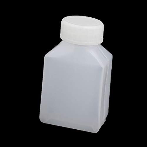 X-DREE 50 ml 20mm Dia Ağız HDPE Plastik Dikdörtgen Laboratuvar Şişe Konteyner Beyaz 5 adet(50 ml 20mm Dia Boca HDPE Plástico