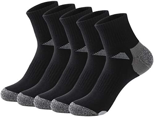 Nanxosn Erkek Atletik Ayak Bileği Çorapları 5 Çift, Pamuklu Çoraplar Düşük Kesim Sıkıştırma Koşu Çorabı