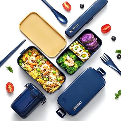 Japon tarzı sızdırmaz Büyük Kapasiteli Çift katmanlı Yemek Mikrodalga Güvenli Mühürlü Öğle Yemeği kutusu Gıda Konteyner(çorba