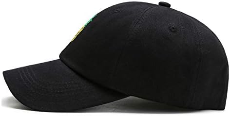 IMIKE Ananas beyzbol Şapkası Ayarlanabilir Düz Pamuk Ananas Embroidere Baba Şapka Kadın Erkek Siyah