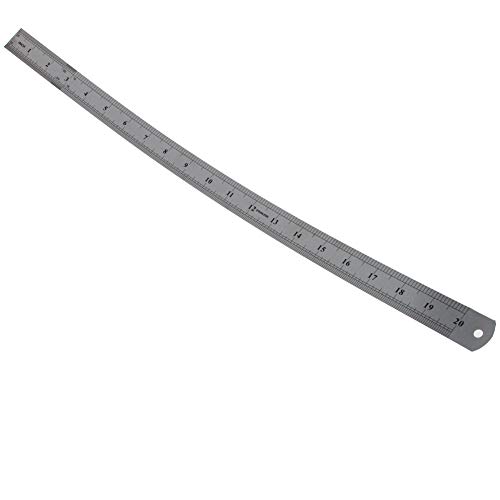 Aunıwaıg Düz Kenar Cetvel, 50 cm / 19.6-inç Ölçekli Cetvel, paslanmaz Çelik Cetvel, ölçme Aracı Mühendislik Ofis Mimar ve Çizim