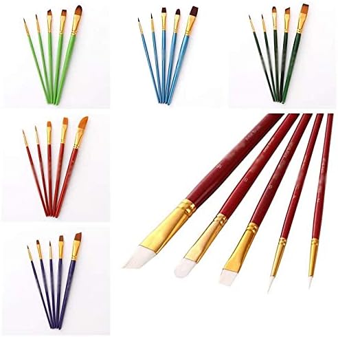 5 Adet / grup Suluboya Boya Fırçası Seti Ahşap Saplı Naylon Boya Fırçası Kalem Profesyonel Yağlıboya Çizim Aracı Sanat Malzemeleri