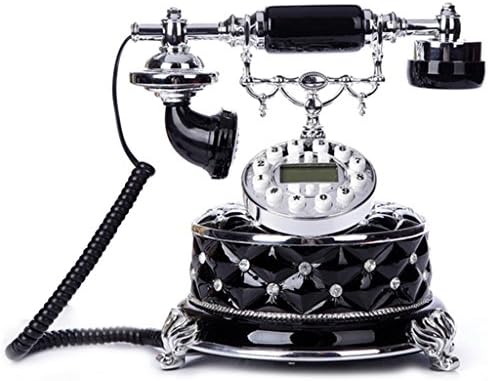 Sunhai Yaratıcı Antik Avrupa Tarzı Kırsal Retro Telefon Ev Ofis Sabit Telefon Arayan KIMLIĞI (Renk: Siyah)