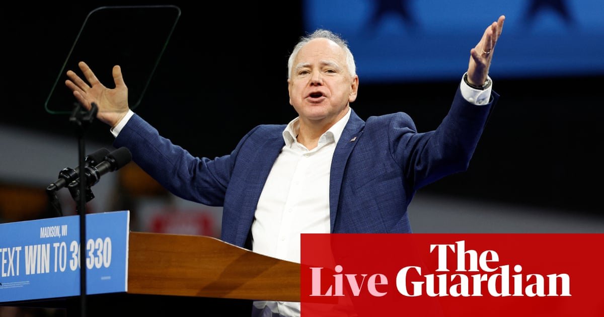 US elections live: Walz says Trump doesn’t have ‘stamina’ to debate Harris and dismisses McDonald’s appearance as ‘stunt’